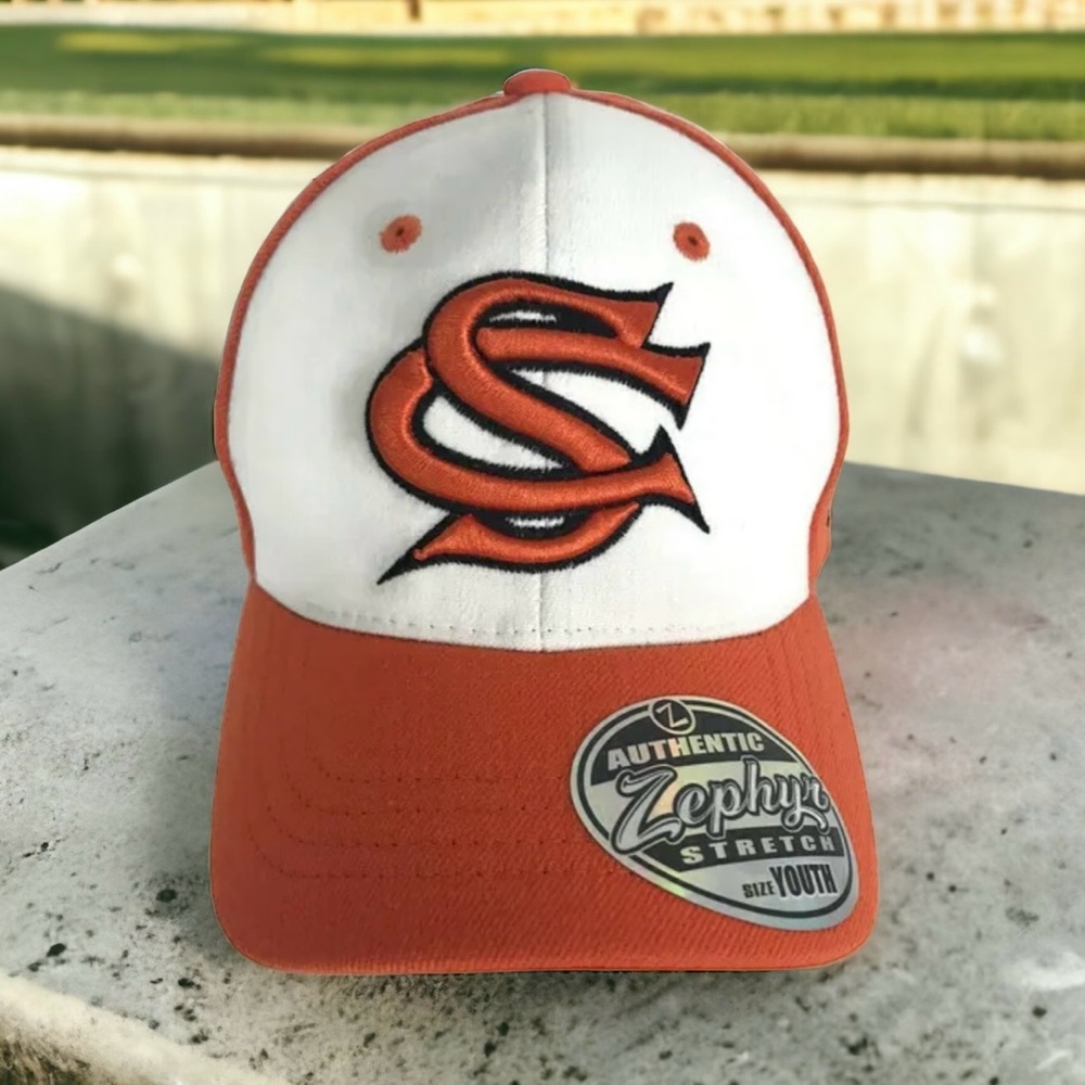 Zephyr Youth Kids Baseball Cap Orange Fitted